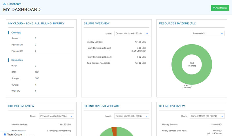 Kamatera User Dashboard