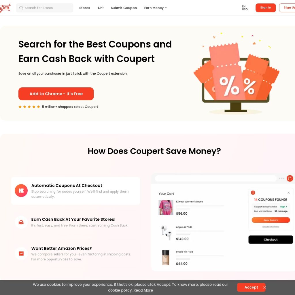 Coupert Review: A Legitimate Way to Save Money & Earn Cash Back While Shopping Online