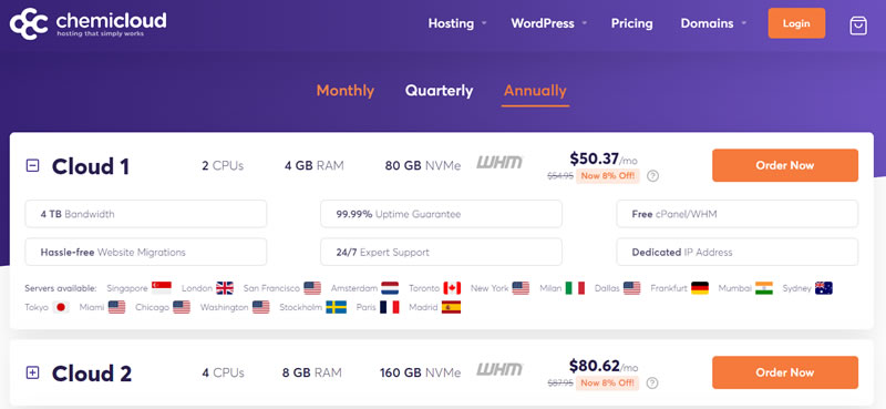 ChemiCloud VPS Server Locations