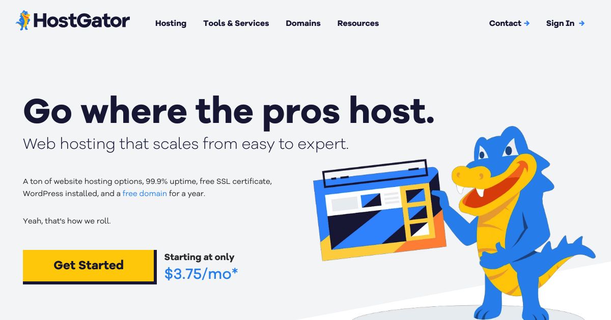 Hostgator Review - Website Screenshot