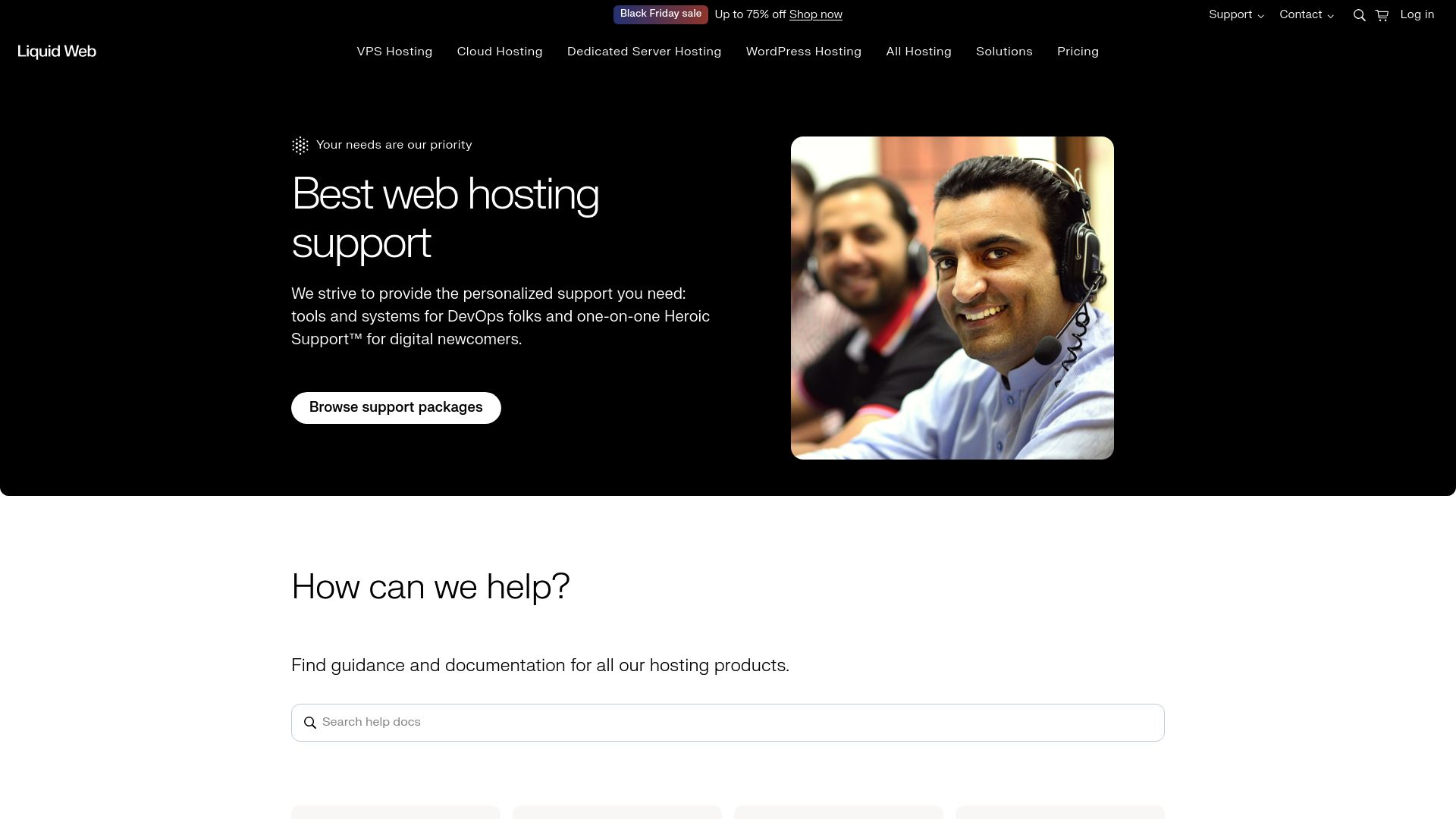 LiquidWeb Support Page