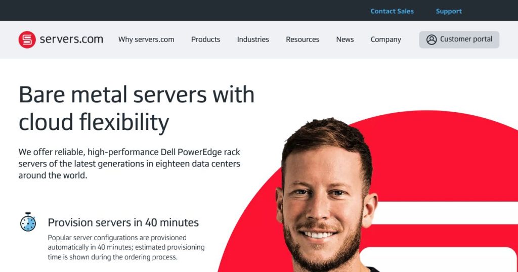 Servers.com Review - Website Screenshot