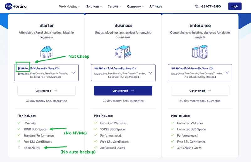 TMD Hosting Pricing