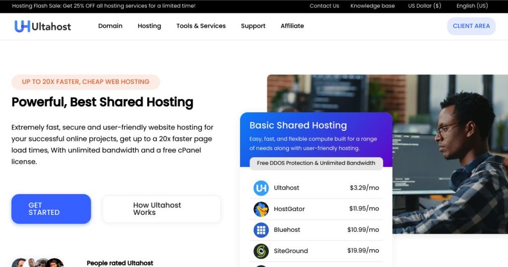 Ultahost Review - Website Screenshot